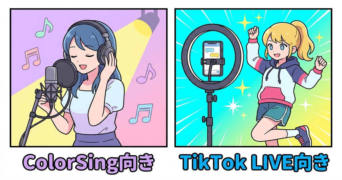 ColorSingが向いている人・TikTok LIVEが向いている人